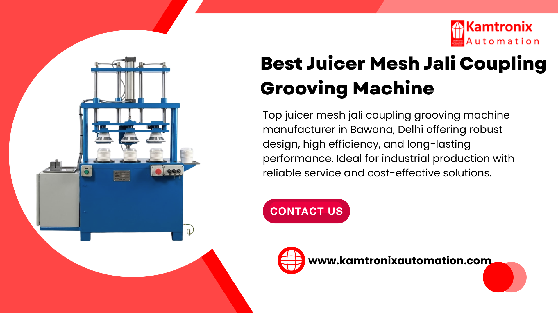 Juicer Mesh Jali Coupling Grooving Machine Manufacturer in Bawana